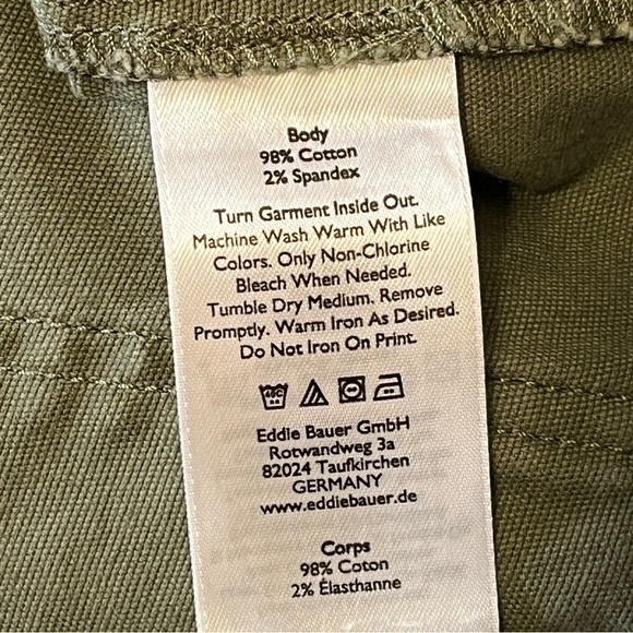Eddie Bauer Women's Crop Ankle Pant - Canvas Utility. Green Size 2 #1171 - Picture 5 of 6